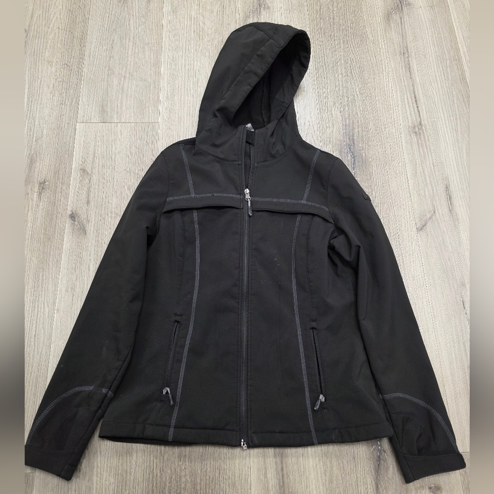 Women's Black Hooded Jacket By 32 Degrees Weatherproof Size Small‎